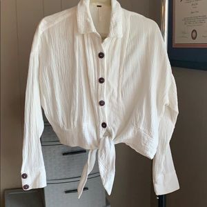 Free People Tie Front Blouse